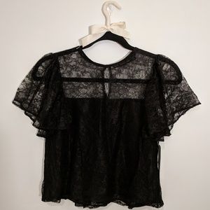 Zara Lace Flouncy Top